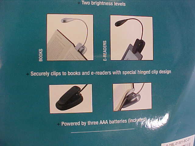 WithIt Reading Lights Two-LED Clip Lights for Books & E-Readers Black & Silver