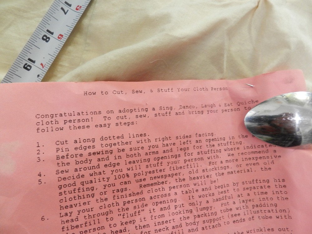 doll you sew and stuff with directions