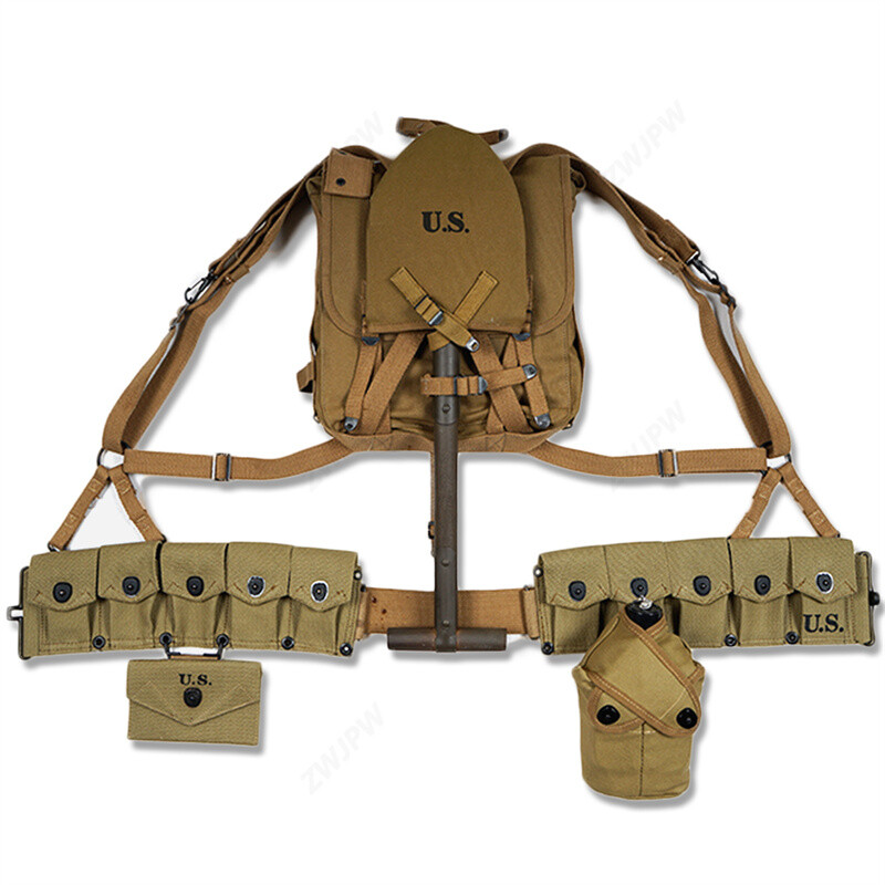 WW2 USMC Army M1 Tactical Equipment Combat Training Gear Pouch Bag Set US Army