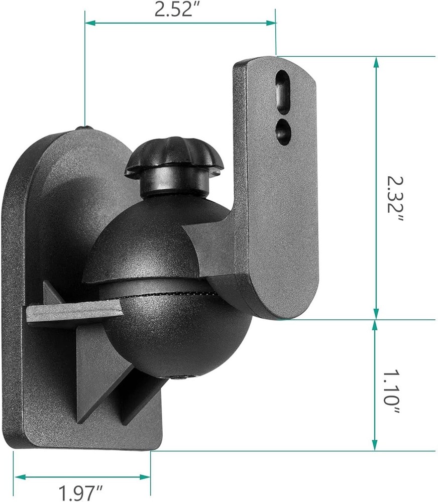 WALI Speaker Wall Mounts, Bookshelf Mount 4 Pack, Black