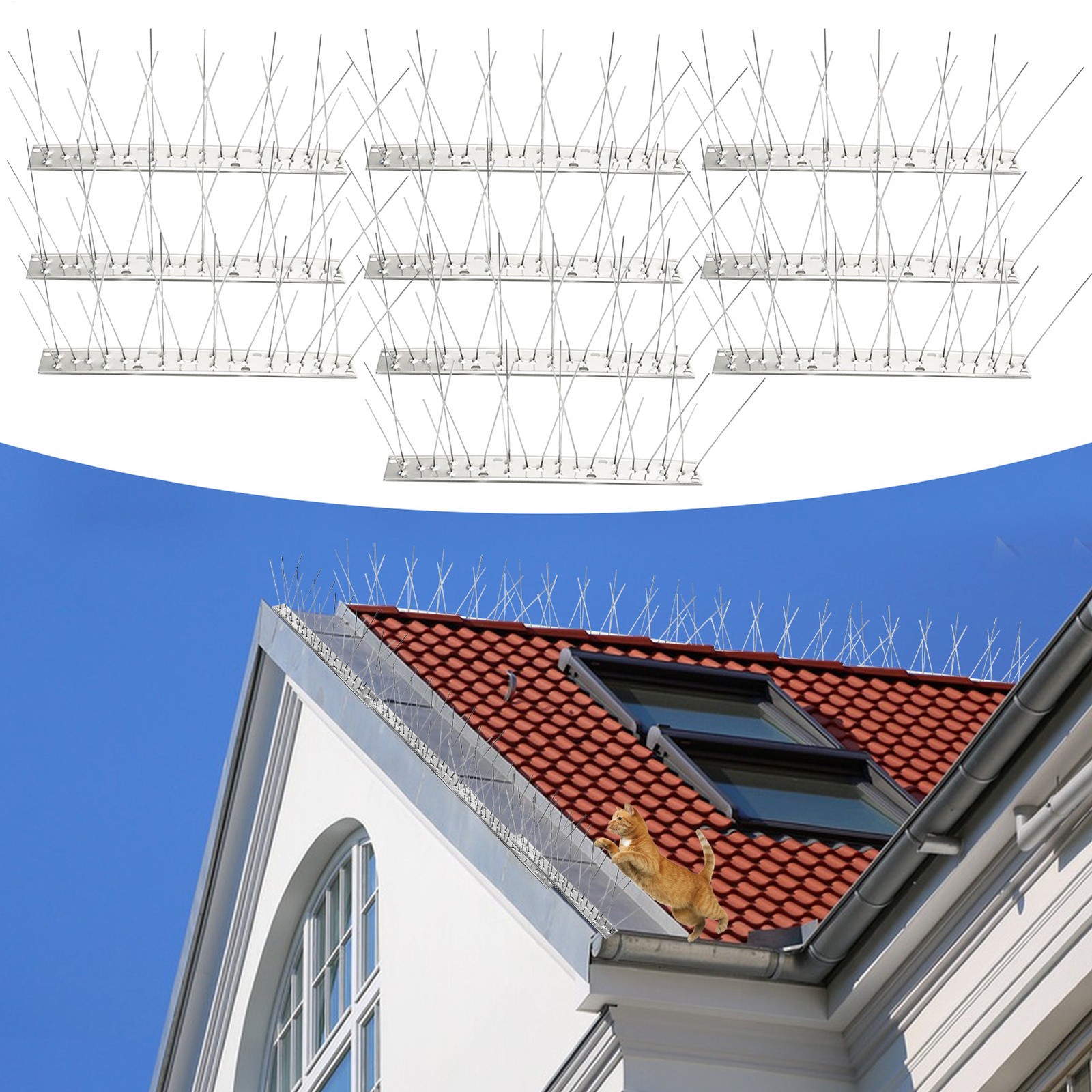 10x Bird Spikes, Bird Deterrent Spikes for Small Birds Pigeon Defender Spikes