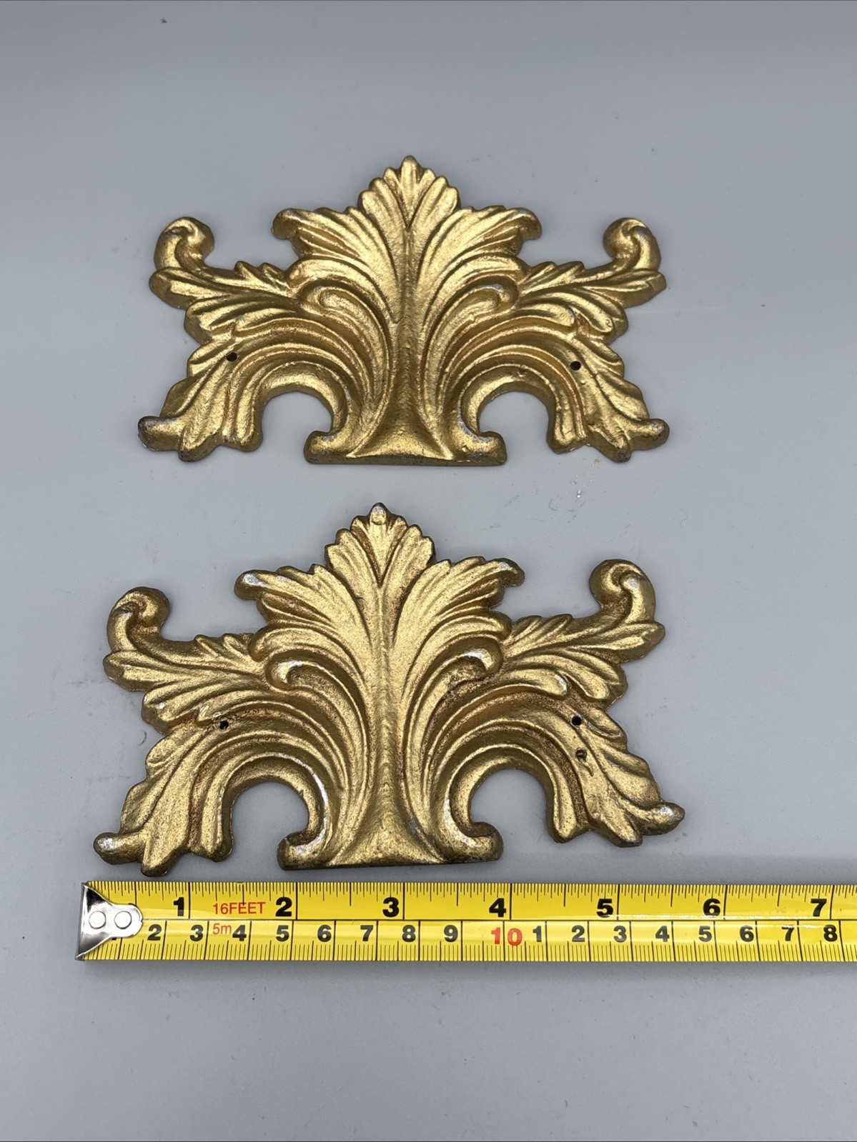Vintage Brass Gold-tone Metal Decorative Wall Frame Accents - Lot of 8, 4 sets