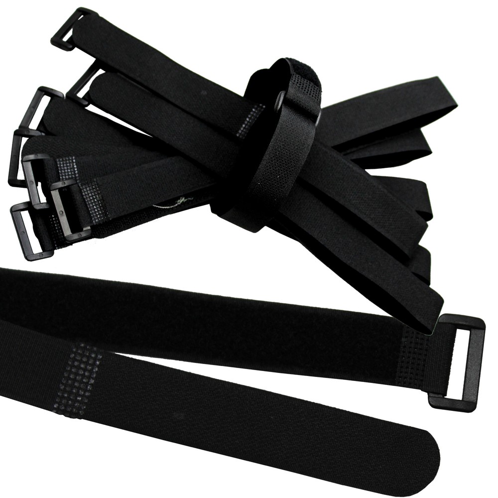 30x 20" Black Cable Ties ~ Wire Cord Straps Reusable Hook and & Loop ~ US Seller