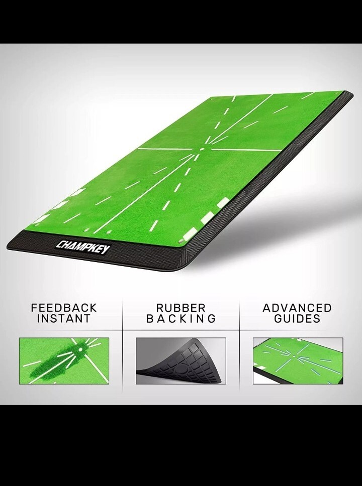CHAMPKEY Premium Golf Impact Mat | Analysis Swing Path Golf Practice Mat