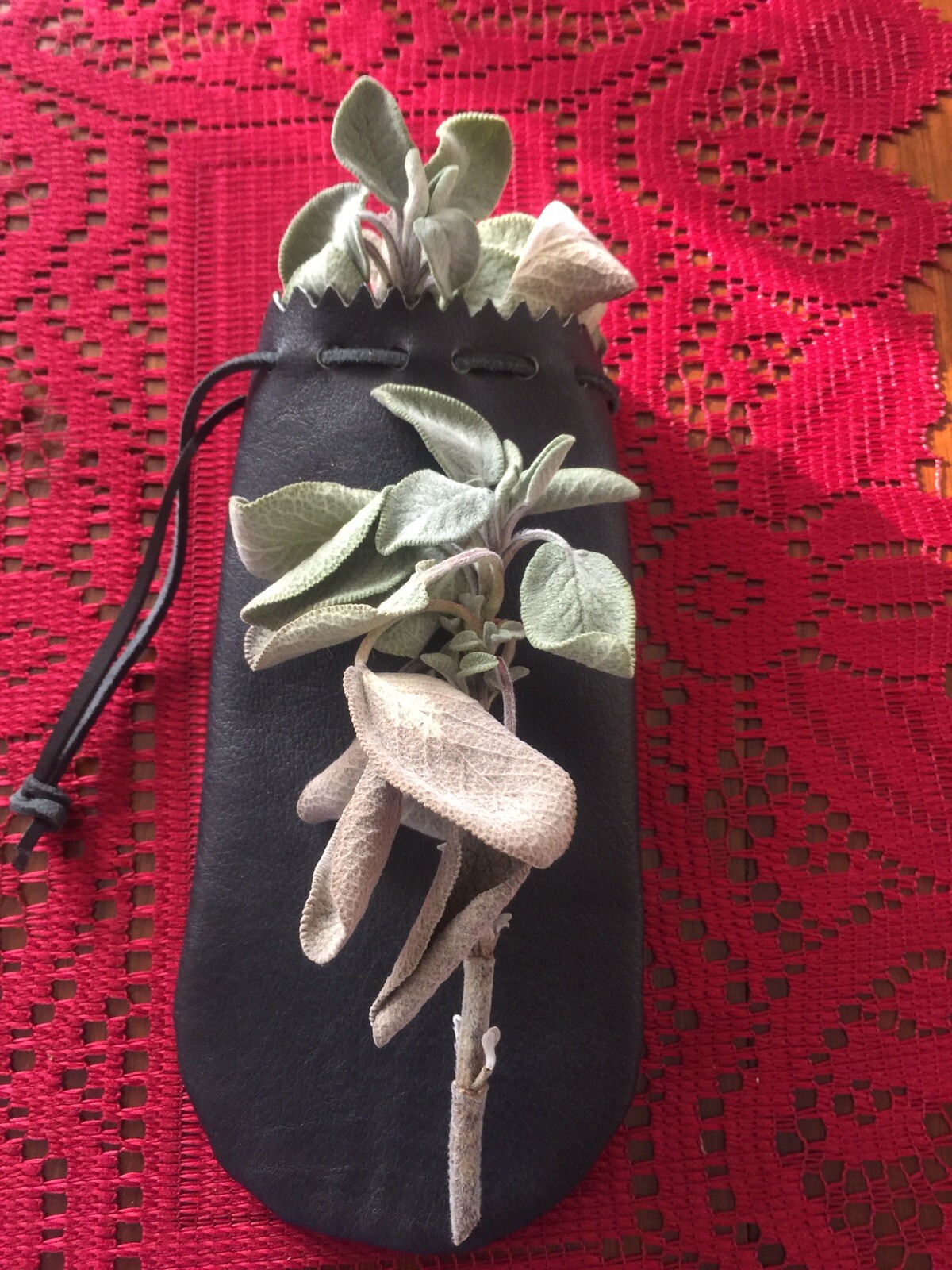 Leather Drawstring Pouch Hand Made In U.S.A. Coins, Crystals, Eye Glass Case NEW