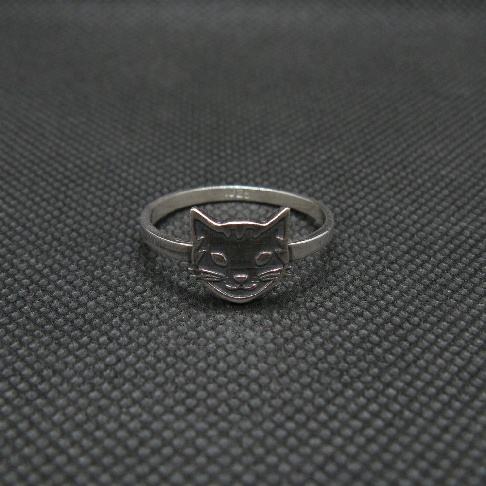 Handmade Sterling Silver Ring Cat Genuine Solid Stamped 925 Empress