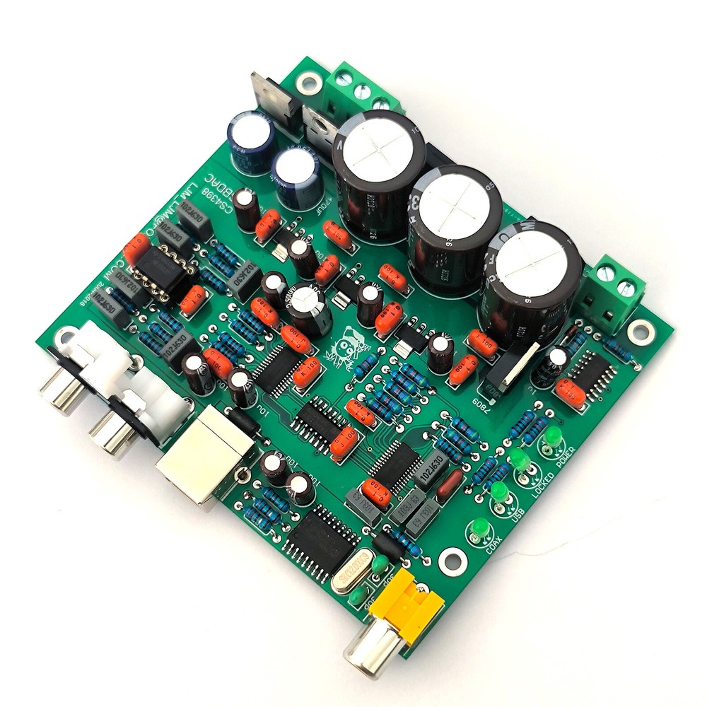 1pc CS4398 CS8416IC DAC Board with USB Coaxial 24/192K Decoder Board