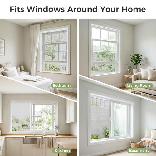 -Pack Window Screen Frame Kit, Heavy-Duty DIY Window Screen 48" x 60" 2