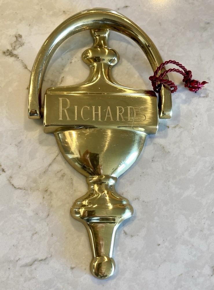 RICHARDS Family PERSONALIZED Engraved Door Knocker Solid Brass Spain