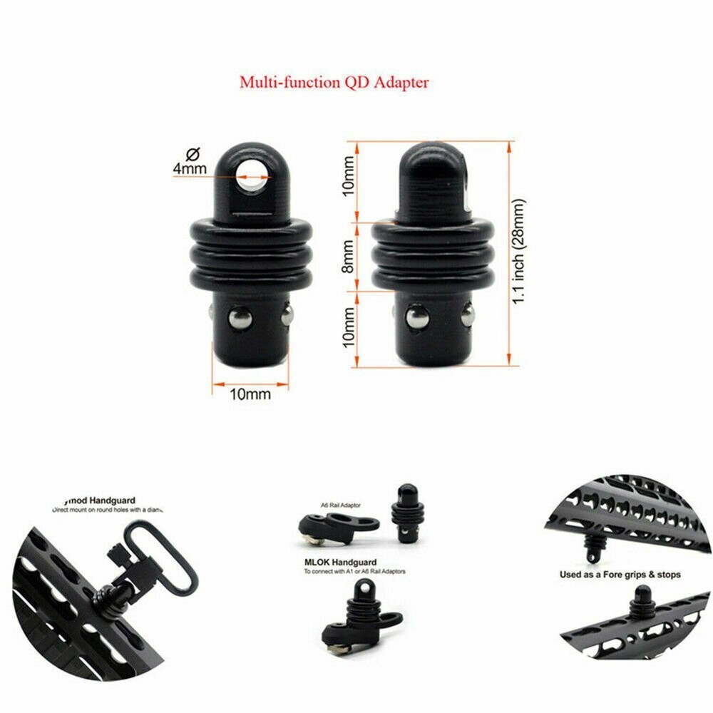 2Pcs Multi-Function QD Adapter Swivel Stud for Sling Swivel Mount Quick Detach