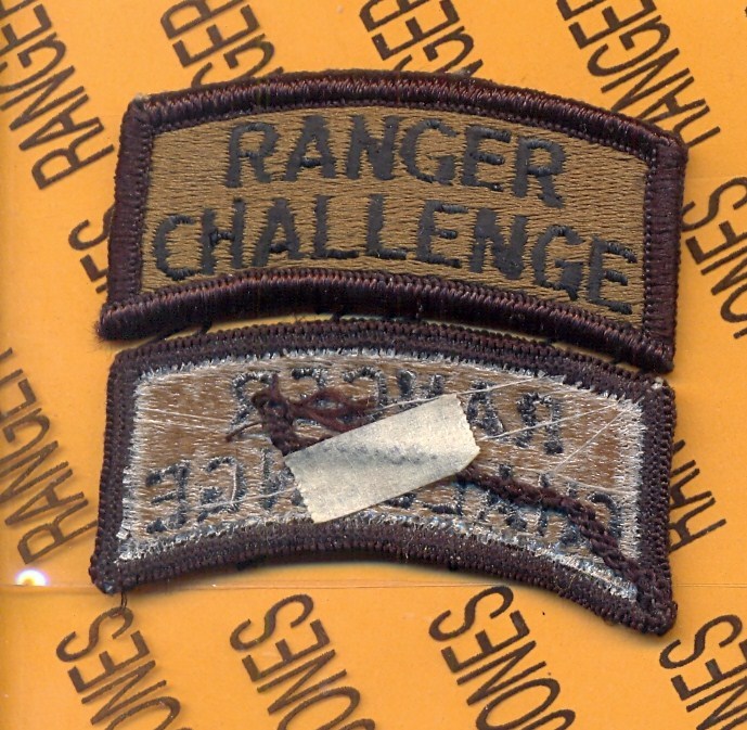 US Army ROTC RANGER CHALLENGE OD Green Black BDU ~2.75" tab patch m/e