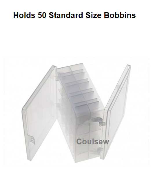 TOP QUALITY DELUXE ANTI CRACK DOUBLE SIDE PLASTIC EMPTY STORAGE BOBBIN BOX 50