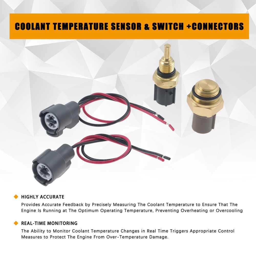 Coolant Fan Switch & Coolant Temperature Sensor + Connectors for Acura Integra