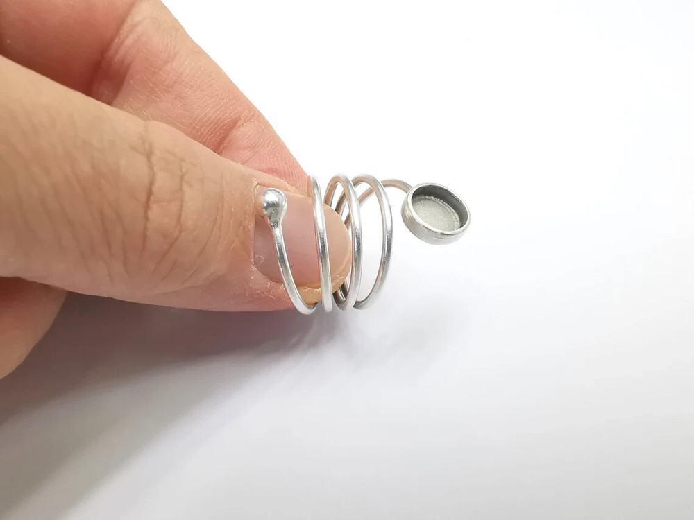 Wrap Ring Setting Blank Cabochon Mounting Adjustable Resin Ring Base Bezel