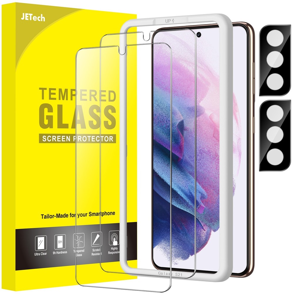 Screen Protector for Samsung Galaxy S21 with Camera Lens Protector, 2-Pack