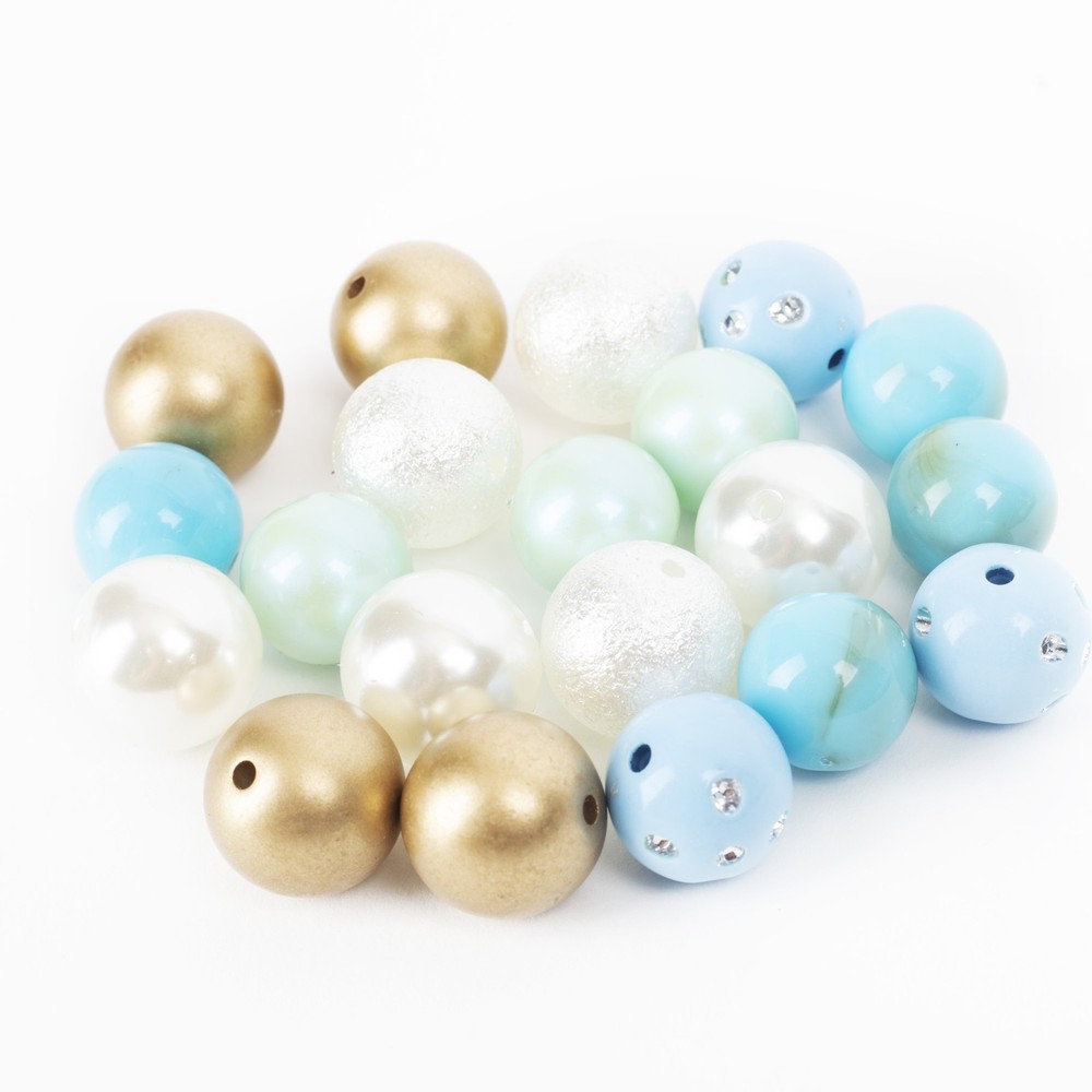 CousinDIY Bubblegum Bead 20mm 20/Pkg-Aqua