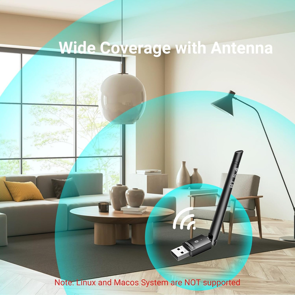 UGREEN Bluetooth Adapter for PC, Bluetooth 5.4 Long Range Dongle Receiver EDR &