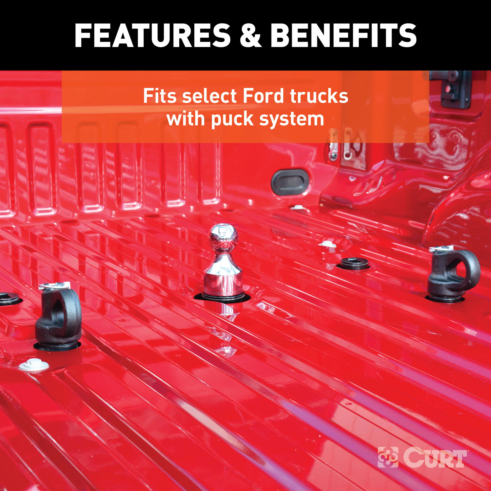 Curt OEM Puck System 2-5/16" Gooseneck Ball & Safety Chain Anchor Kit 30K 60692