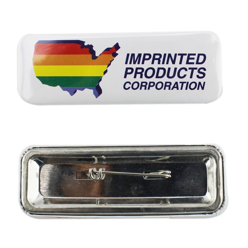 100 pcs/Pack Rectangular 25*70mm Pin Back Button Parts for Badge Machine