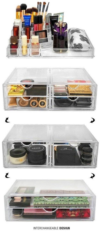 Stackable Cosmetic Organizer 13.5" Extra Wide - 2 Drawer (XL)