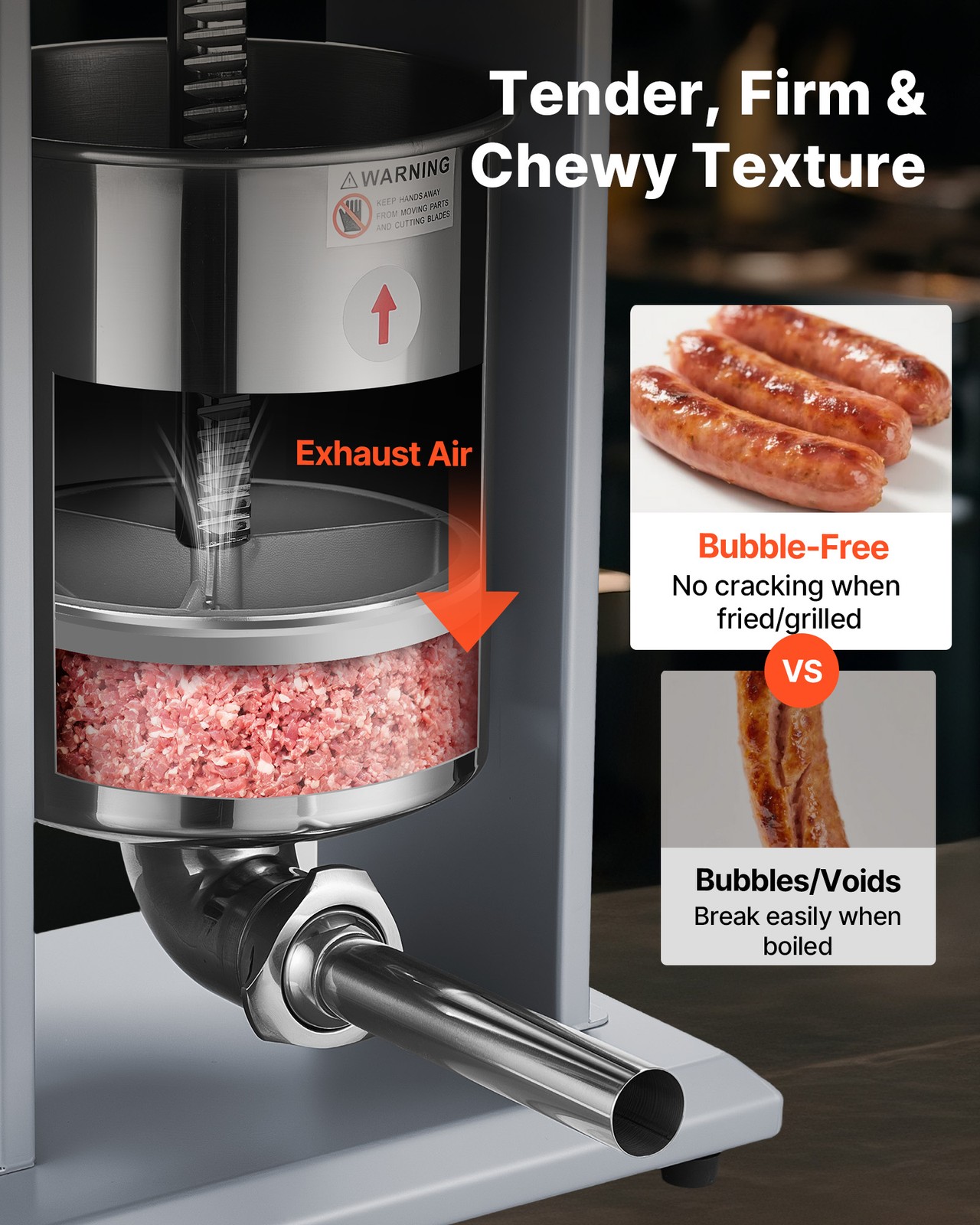 VEVOR Electric Sausage Stuffer 22 LBS / 10 L with Foot Pedal & 4 Filling Tubes