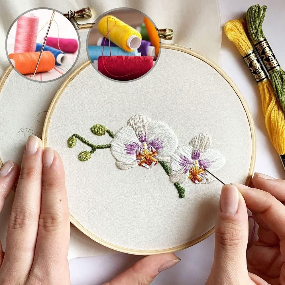 Large Eye Sewing Needles with Threaders, Assorted Sizes, 35pcs