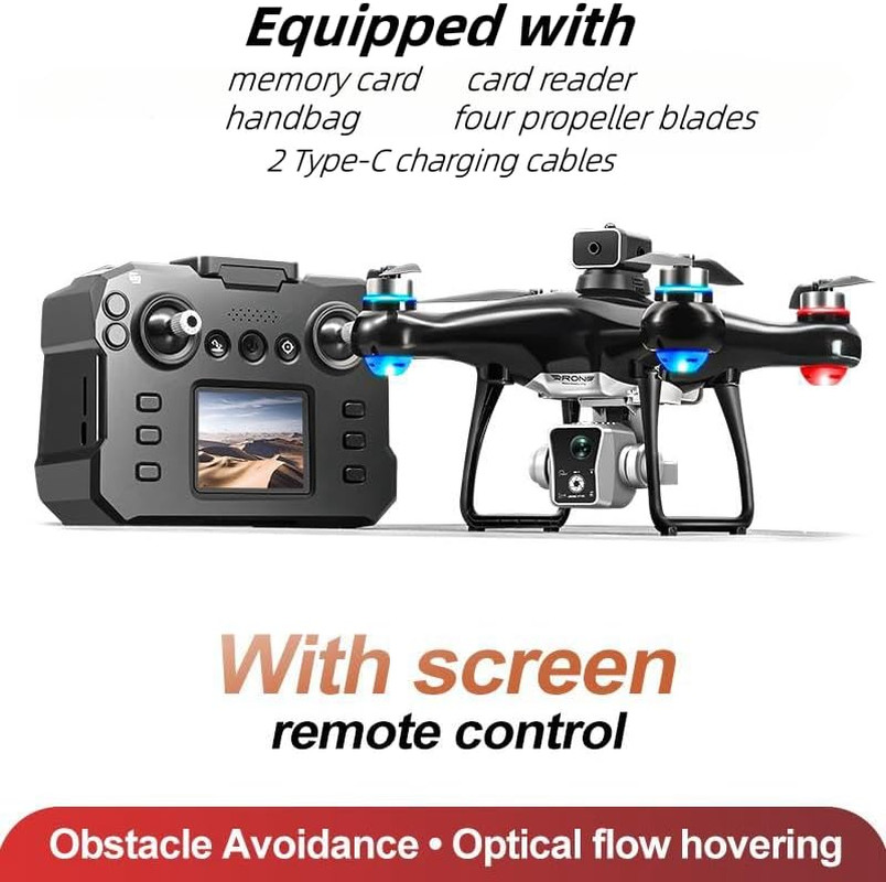 Hobby Drone with Screen Display Remote Control, 1080P Dual Camera, Speed Adjustm