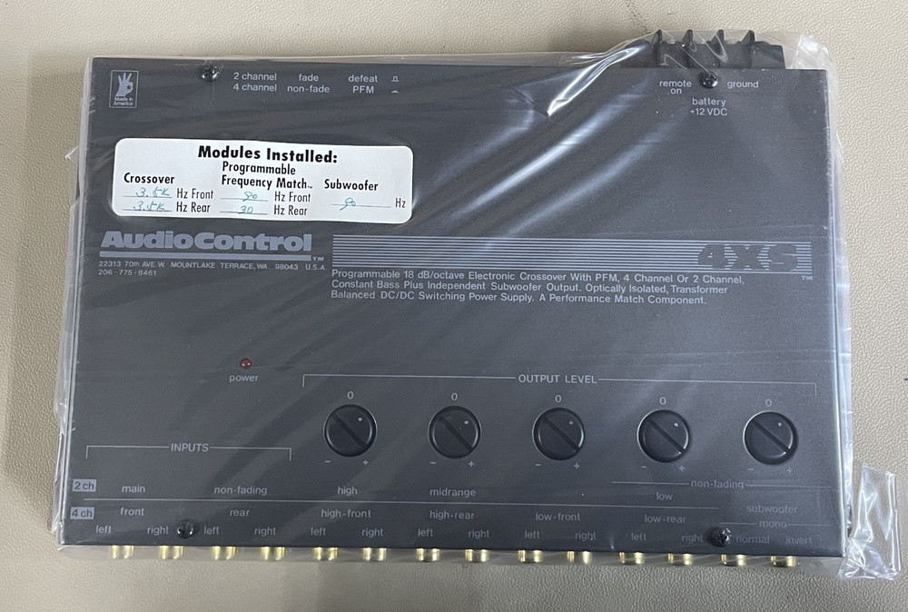 Old School AudioControl 4XS—Programmable 2way/4Ch; 3way/2Ch, 18dB/Oct Crossover