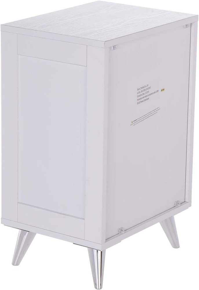 Owen Midcentury Modern White Nightstand with Storage Solution