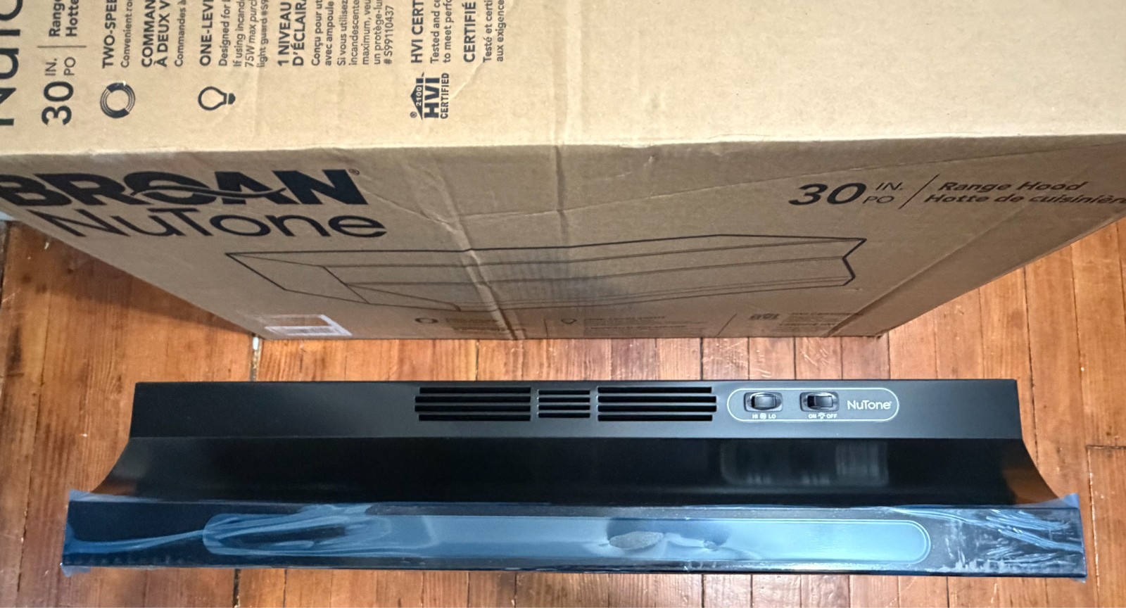 Broan-NuTone RL6200 Series 30" Ductless Under Cabinet Range Hood w/Light - Black