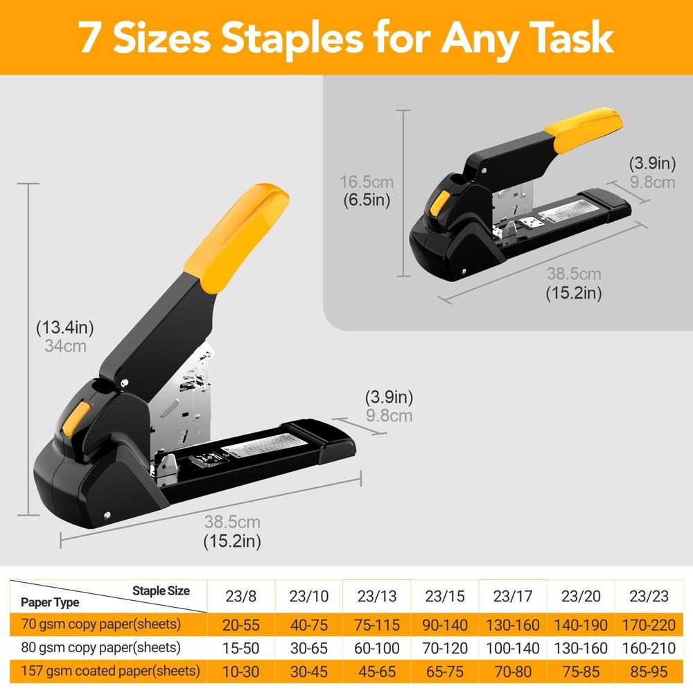 AFMAT Heavy Duty Stapler, 220 Sheets Capacity Stapler for Classroom, 60%