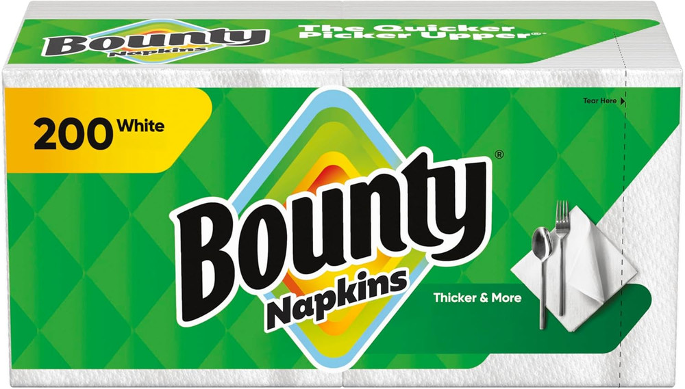 Paper Napkins, White, 200 Count, Packaging May Vary