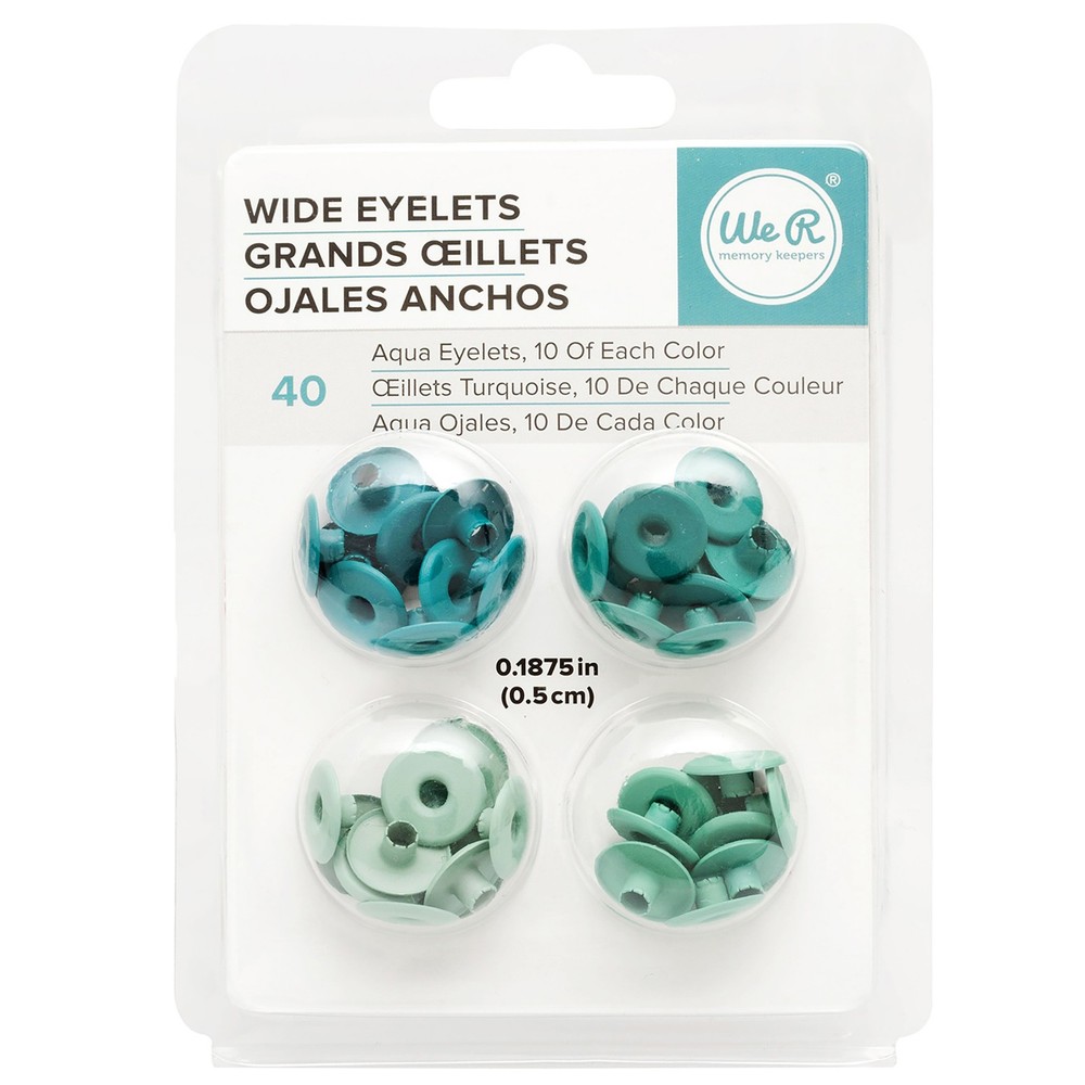 We R Memory Keepers WER-EW-41589 Eyelets Wide 40/Pkg-Aqua
