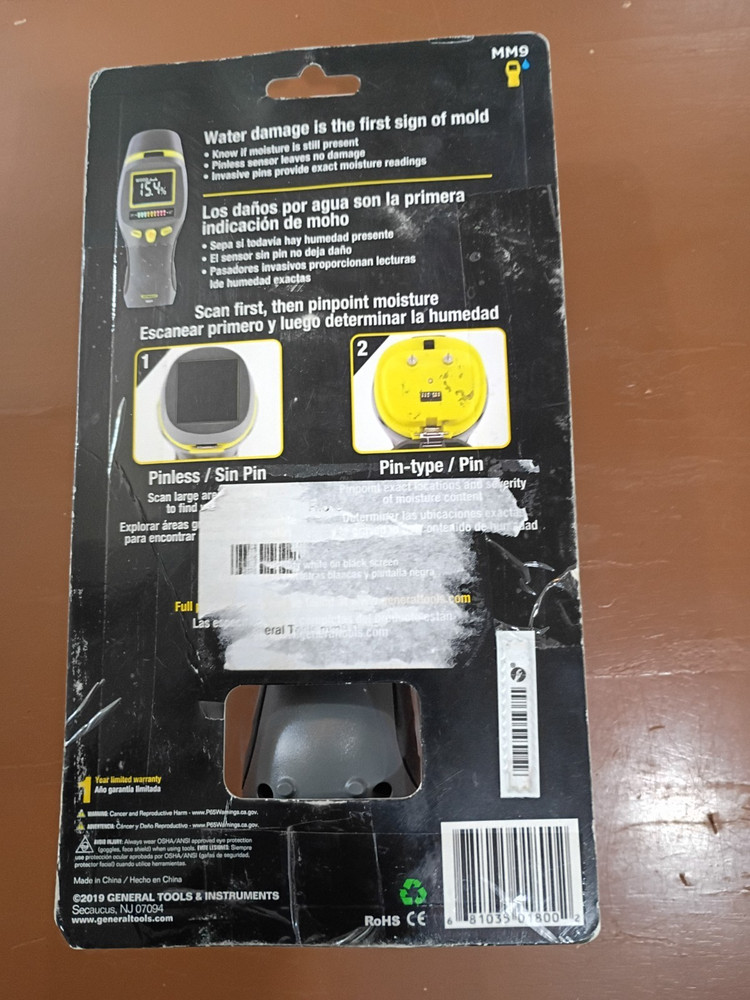 General Tools Combo Pin & Pinless Moisture Meter, Water Damage & Mold Detection
