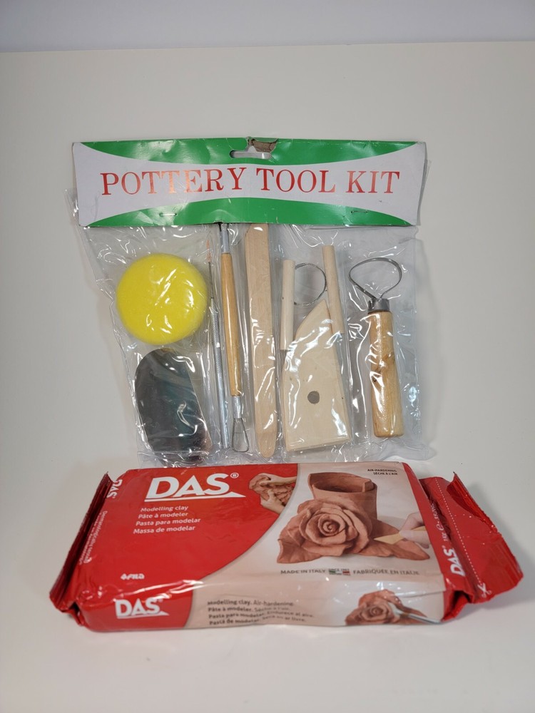 DAS MODELLING CLAY WITH 8pc POTTERY TOOL KIT