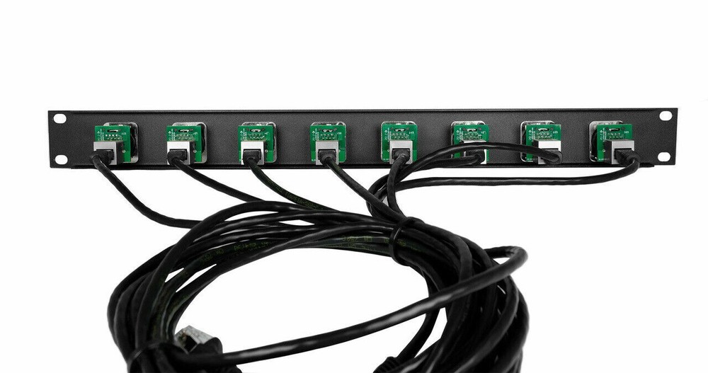 1 space Ethernet Breakout Panel w/8 RJ45 Ethercon Jack Connectors