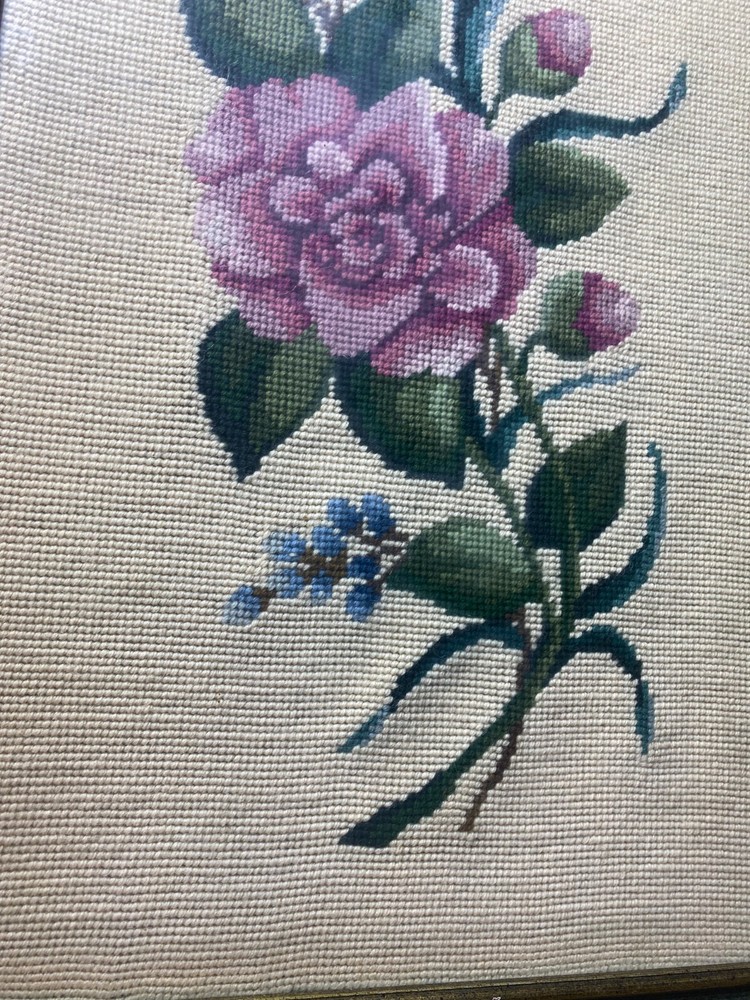 Large E.W Bailey 1966 Needlepoint "A Floral Scene" - Framed