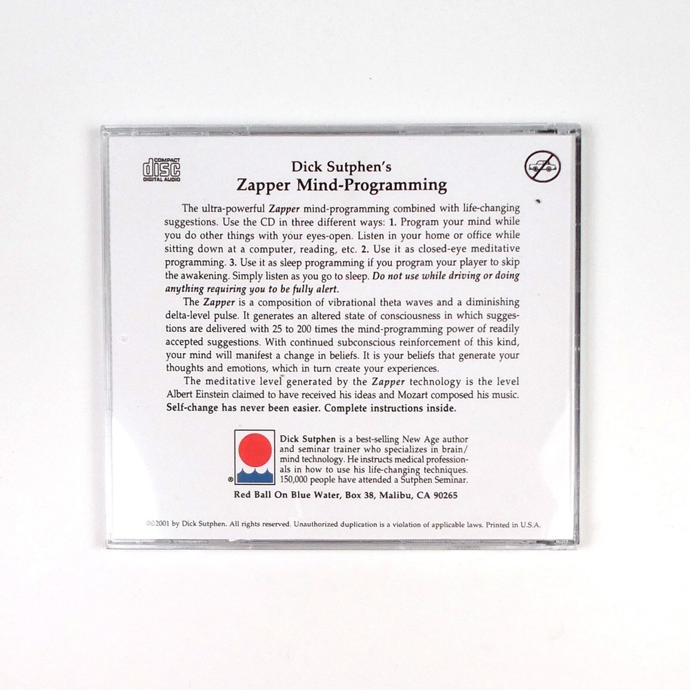 REVERSE AGING HYPNOSIS Zapper CD Dick Sutphen ANTI-AGE Younger self meditation