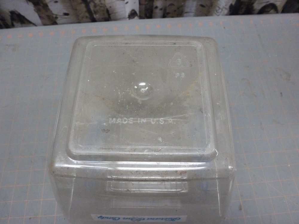 (E) VTG EMPTY Lemon Head Pan Ferrara Candy Counter Jar, Plastic Container