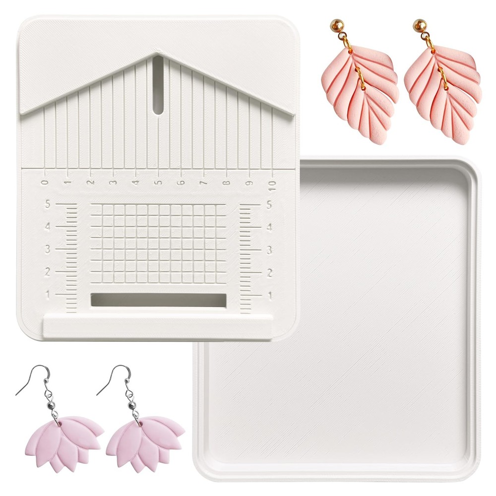 GeryVtee Polymer Clay Earring Drill Guide Jewelry white