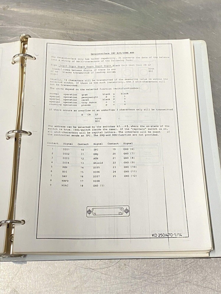 Precisa 250 - Users Guide / Instructions Manual / Book