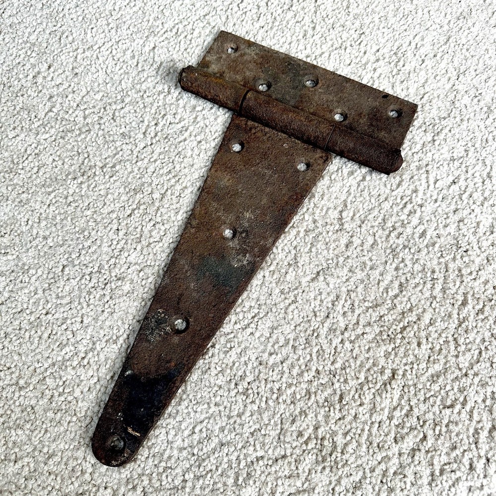 Antique Large Primitive Barn Door Gate Rustic Strap Hinge 14.75 x 8”