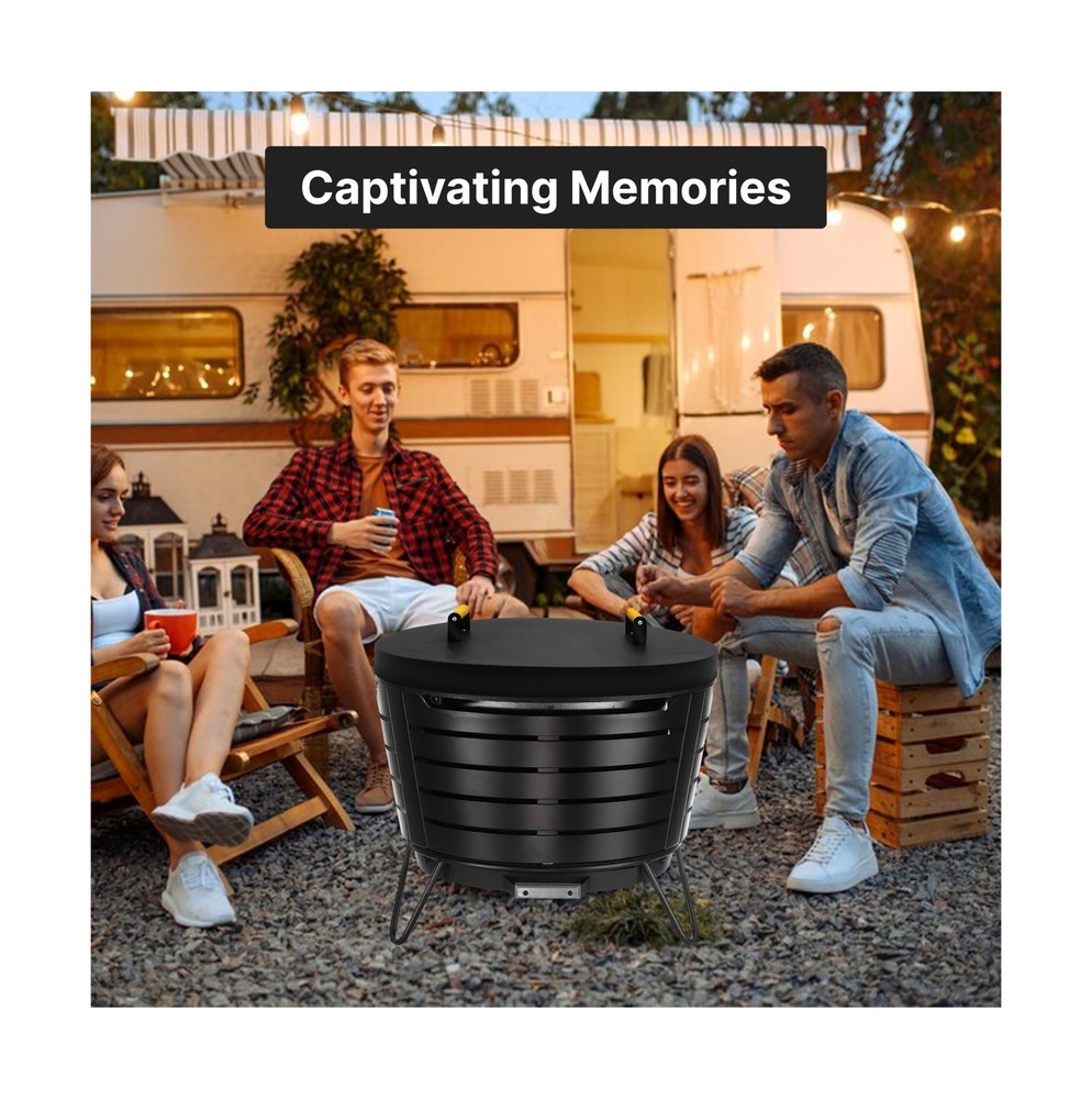 FEBTECH Firepit Lid Round 25.5 inch Compatible for 25" Smokeless Fire Pit - 1...