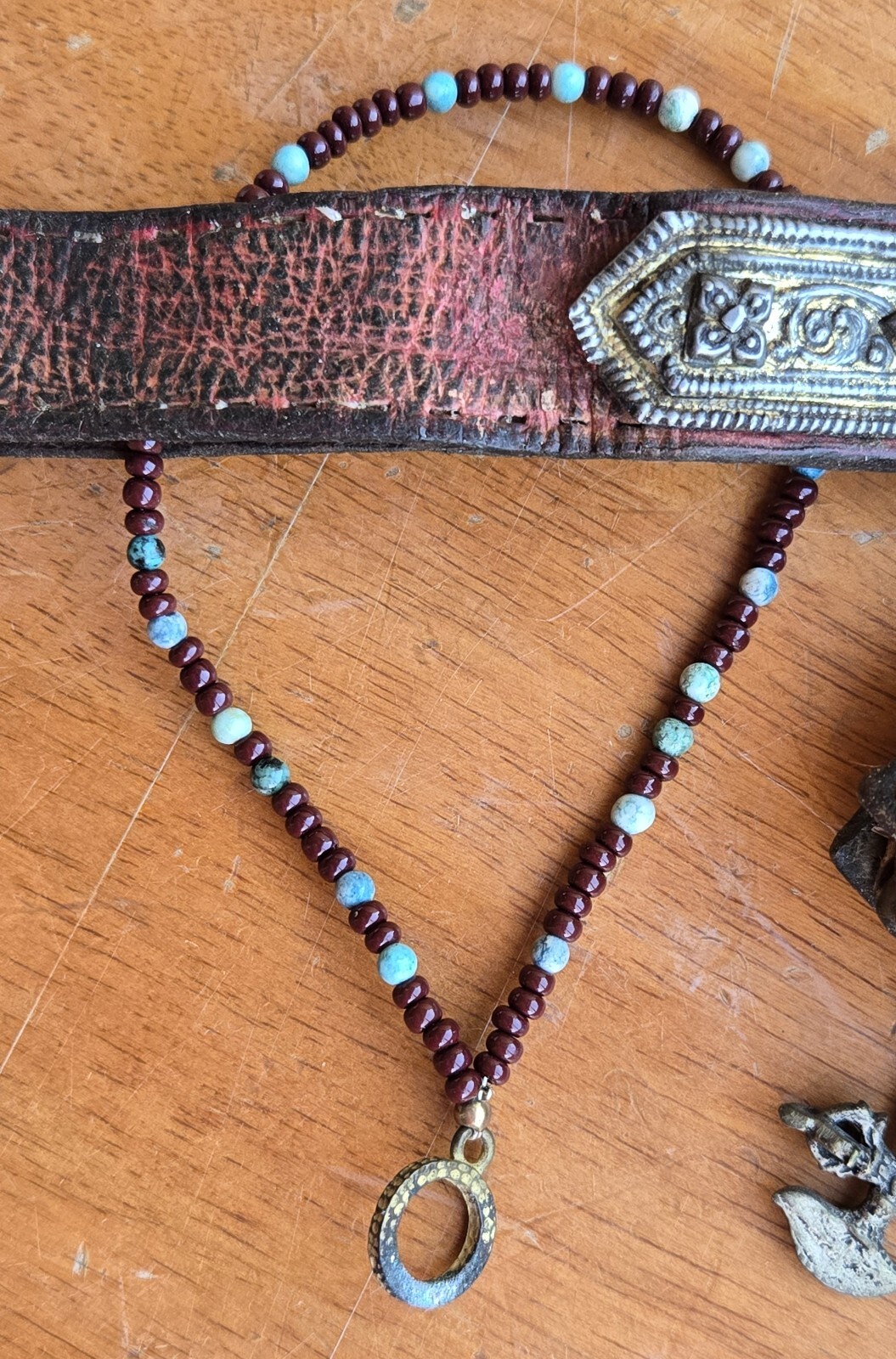 Antique Tibetan Flint Pouch Mechag Chuckmuck Case Tibet Beads