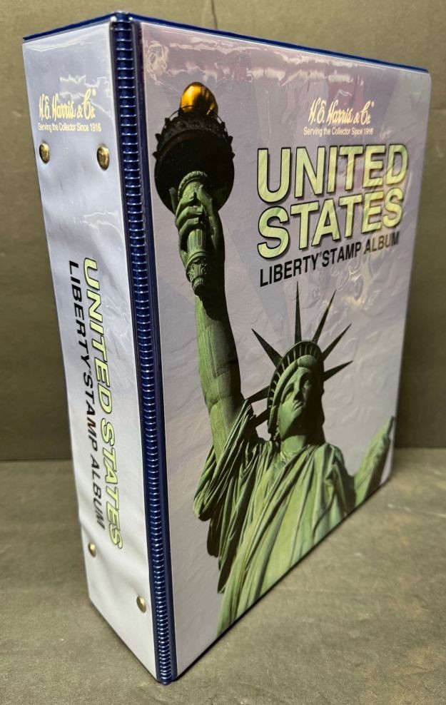 H.E. Harris US Liberty 2 Post stamp album collection 3"  binder only Unused