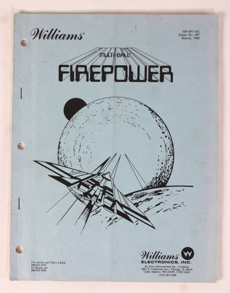 Williams Firepower Pinball Machine Manual