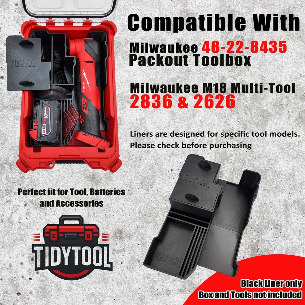 M18 Multitool Organizer for Milwaukee Compact Packout insert 2836 and 2626