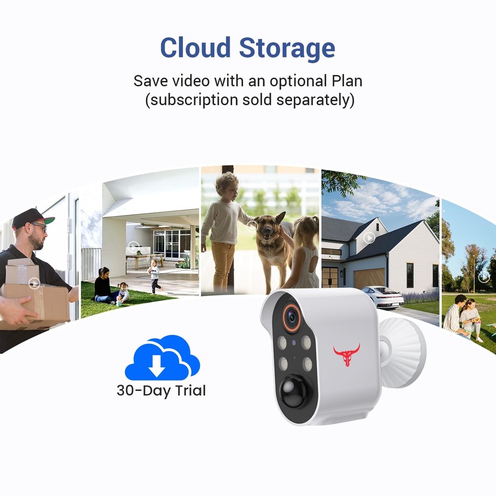 1 Pack Wireless Security Camera System Smart Night Vision Outdoor WiFi Cameras