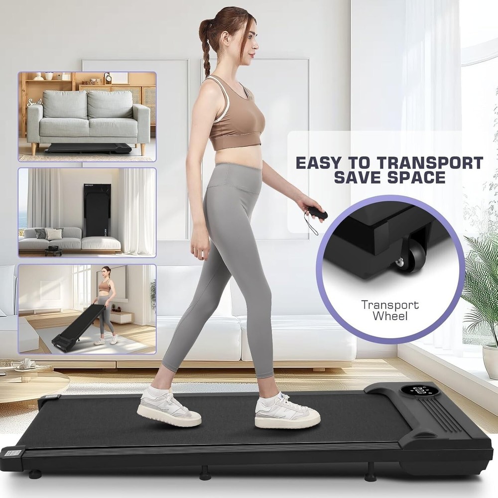 Under Desk Treadmill Compact Running Machine with Remote Control,300lbs Capacity