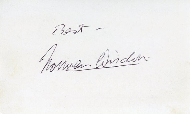 Norman Wisdom-Signed Index Card